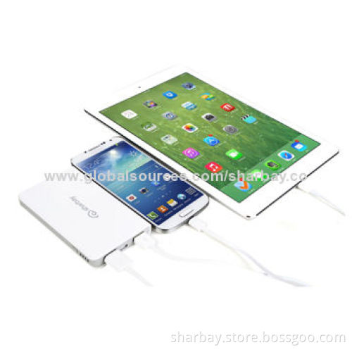 Dual USB Port Power Banks with 6,000mAh Capacity, 5V/1A and 5V/2.1A Output, 5V/1A Input, Ultra-thinNew